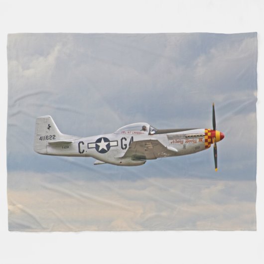 P-51 MUSTANG FLEECE DEKEN (Voorkant (Horizontaal))