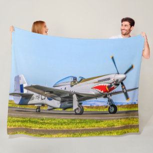 P-51 MUSTANG FLEECE DEKEN
