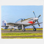 P-51 MUSTANG FLEECE DEKEN (Voorkant (Horizontaal))