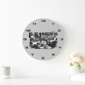 P-51 Mustang Round (Large) Wall Clock Grote Klok (Huis)