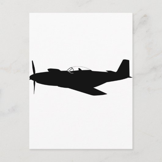 P-51 Mustang Silhouette Briefkaart (Voorkant)