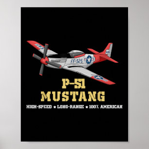 P-51 Mustang Tweede Wereldoorlog bommenwerper Poster