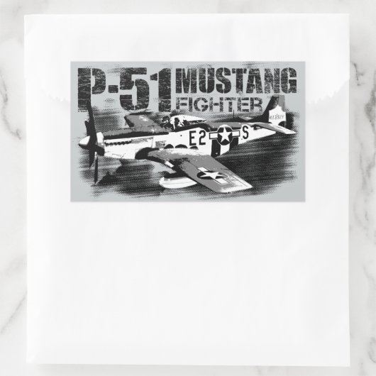 P-51 Stickers Rectangle de Mustang (Sac)