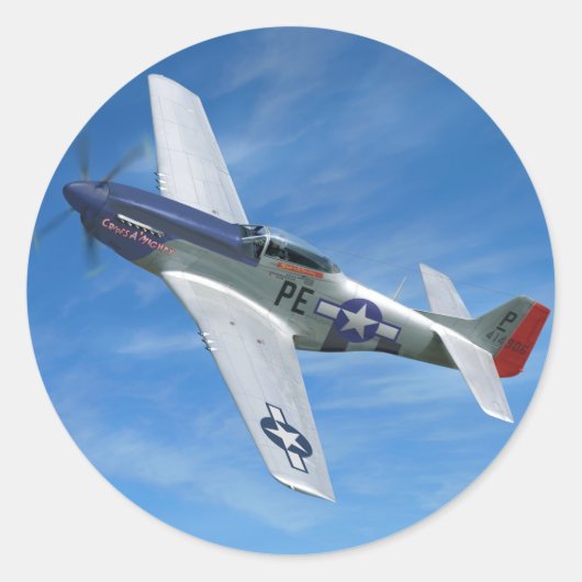 P-51D "Cripes A' Mighty" Ronde Sticker (Voorkant)