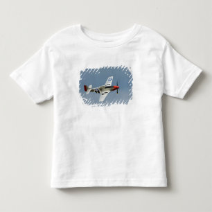 P-51D Mustang jachtvliegtuig met D-Day markeringen Kinder Shirts