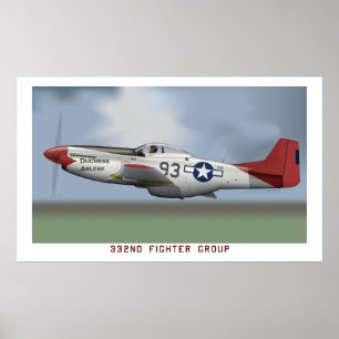 P-51D Mustang van de Tuskegee Airmen (332e FG) Poster