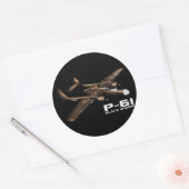 P-61 zwarte weduwe ronde sticker (Envelop)