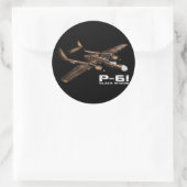 P-61 zwarte weduwe ronde sticker (Tas)