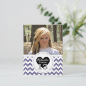 P & B Chevron Pattern 13th Birthday Invitation Kaart (Staand voorkant)