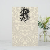P Barokmonogram Briefpapier (Staand voorkant)