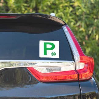 P Bord 100 Witte / Groene Sticker
