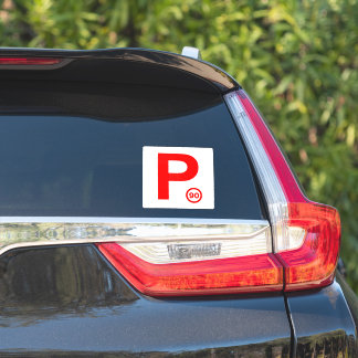 P Bord 90 Wit/Rode Sticker