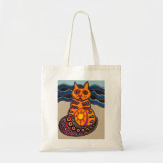 P-Cat-So op het strand kat-canvas tas volkskunst