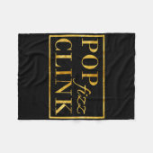 P Clink Fizz Drink Happy New Year New Years Eve Fleece Deken (Voorkant (Horizontaal))