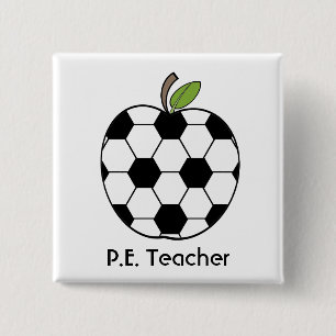 P.E. Leerleraar Voetbal Apple Button