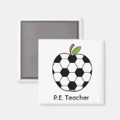 P.E. Teacher Voetbal Apple Magnet Magneet (Voorkant / Achterkant)