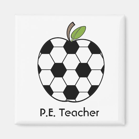P.E. Teacher Voetbal Apple Magnet Magneet (Voorkant)