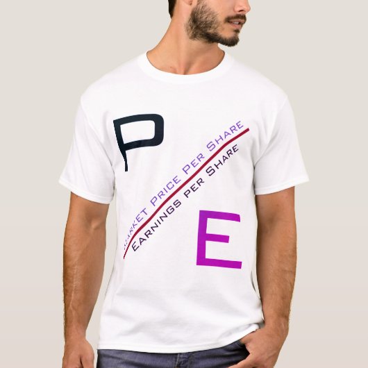 "P/E-verhouding" T-shirt (Voorkant)