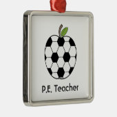 P.E. Voetbal Apple Ornament (Rechts)