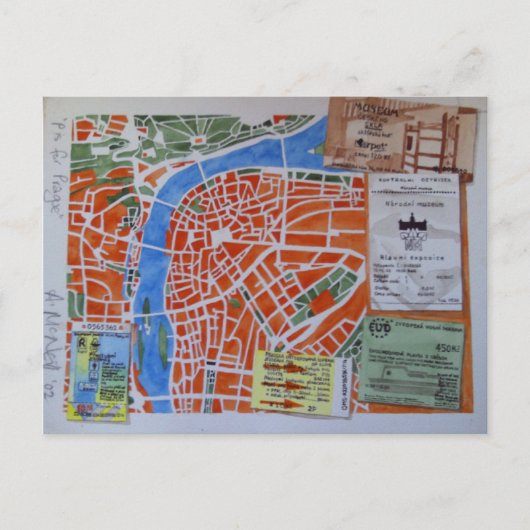 P est pour la carte postale Prague (Devant)