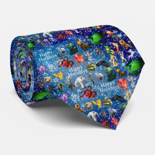 P est pour la Cravate de Noël Phoenix (Bleu)