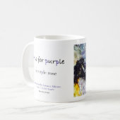 P est pour la tasse pourpre d'art d'alphabet (Devant gauche)