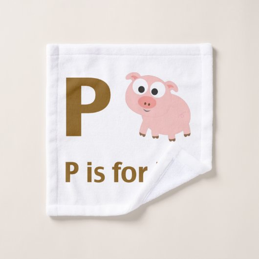 P est pour le cochon (Gant de toilette)