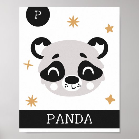 P est pour Panda, Nurserie, Chambre d'enfant, Déco (Devant)