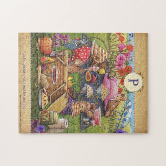 P est pour Picnics mouse Alphabet Puzzle (Horizontal)