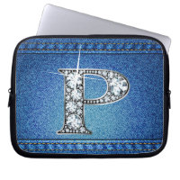 P Faux "Diamant" Denim Stitch Sac électronique