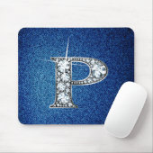 P Faux-"Diamond Bling" op Denim Mousepad Muismat (Met muis)