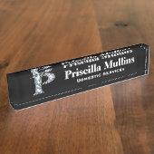 P Faux Diamond Desk Plaque d'identification (Taille)