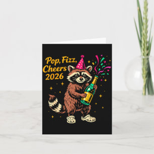 P Fizz Proost 2026 Grappige Wasbeer Nieuwjaarsontw Kaart