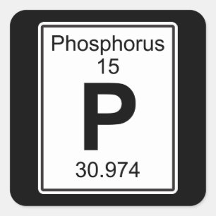 P - Fosfor Vierkante Sticker