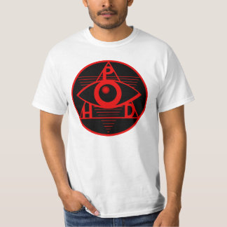 P.H.D. Logo op wit shirt