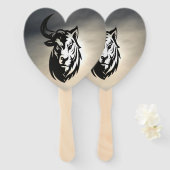 P half stier half tijger handwaaier (Voorkant en achterkant)