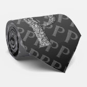 P - Het Falck Alphabet (Silvery) Stropdas (Opgerold)