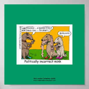 P.I. Mink (Mens gestolen) Cartoon ingelijste print