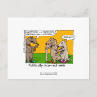 P.I. Mink (Mens gestolen) Cartoon op ansichtkaart
