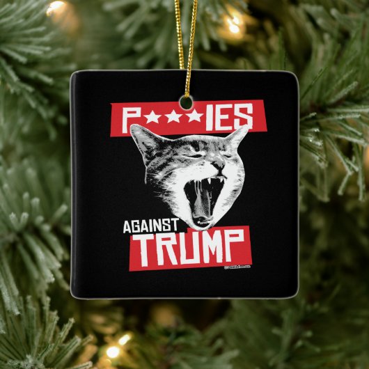 P***IES TEGEN TRUMP KERAMISCH ORNAMENT (Boom)