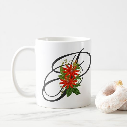 P initial, Mug de café Vintage Passion (Avec donut)