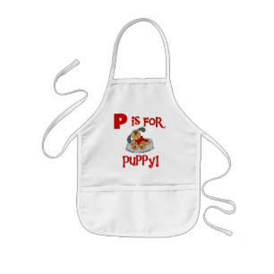 P is voor de T-shirts en de Giften van het Puppy Kinder Schort