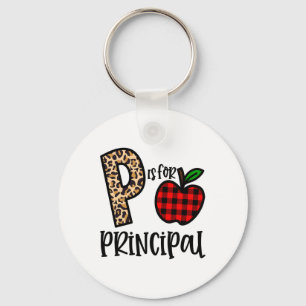 P Is Voor Directeur Luipaard Plaid Grappige Ck Naa Sleutelhanger