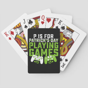P is voor het spelen van games gamer gaming St Pat Pokerkaarten