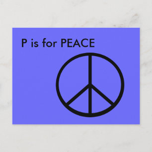"P" is voor het vredesalfabet Flashcard Briefkaart