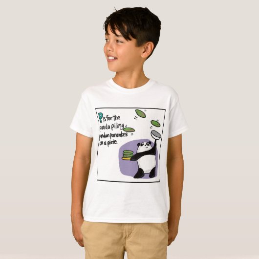 P is voor Kinder T-shirt van Pandan Pancakes (Voorkant volledig)
