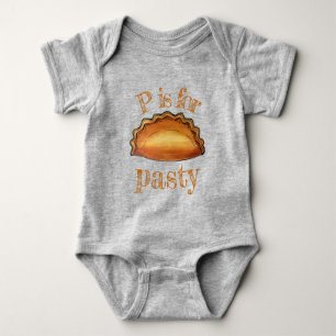 P is voor Pasty British Meat Pie Savory UK Food Romper