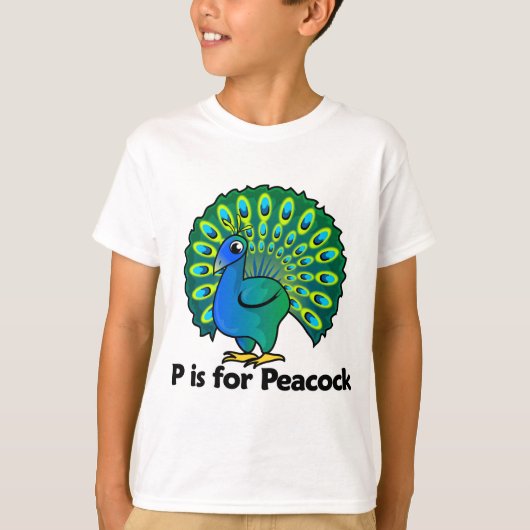 P is voor Peacock T-shirt (Voorkant)