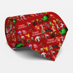 P is voor Phoenix Kerstmis Stropdas (rood)