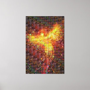 P is voor Phoenix Mosaic Canvas Afdruk